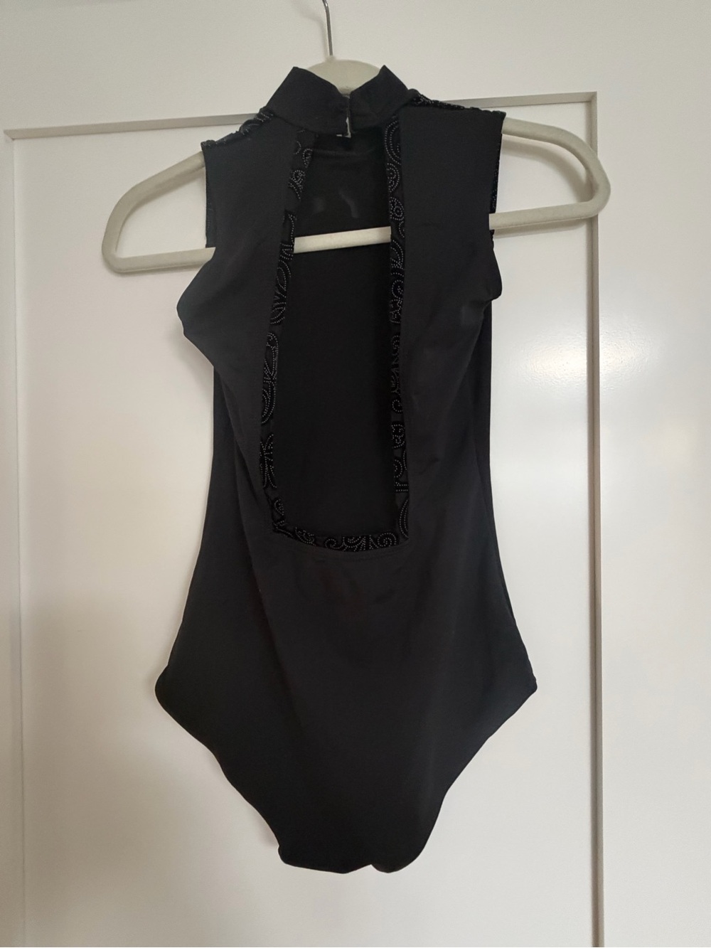 Natalie Dancewear Black Sleeveless Mock Neck Bodysuit